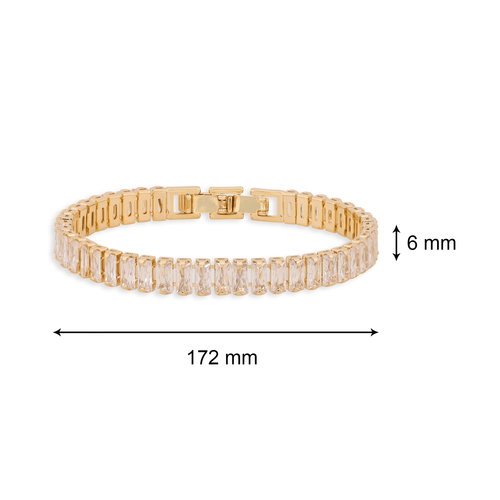 Tennis Bracelet (White and Gold) | 18kt Gold Plated