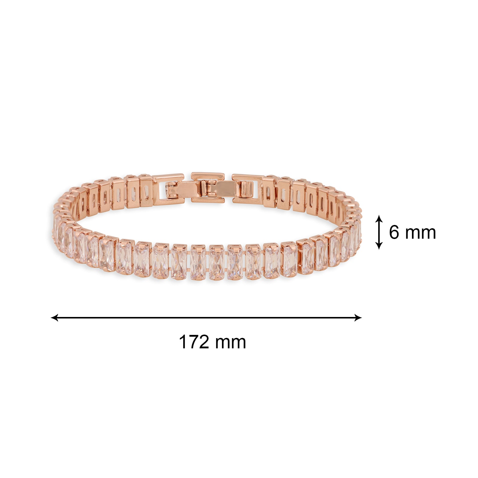 Tennis Bracelet (White and Rose Gold)