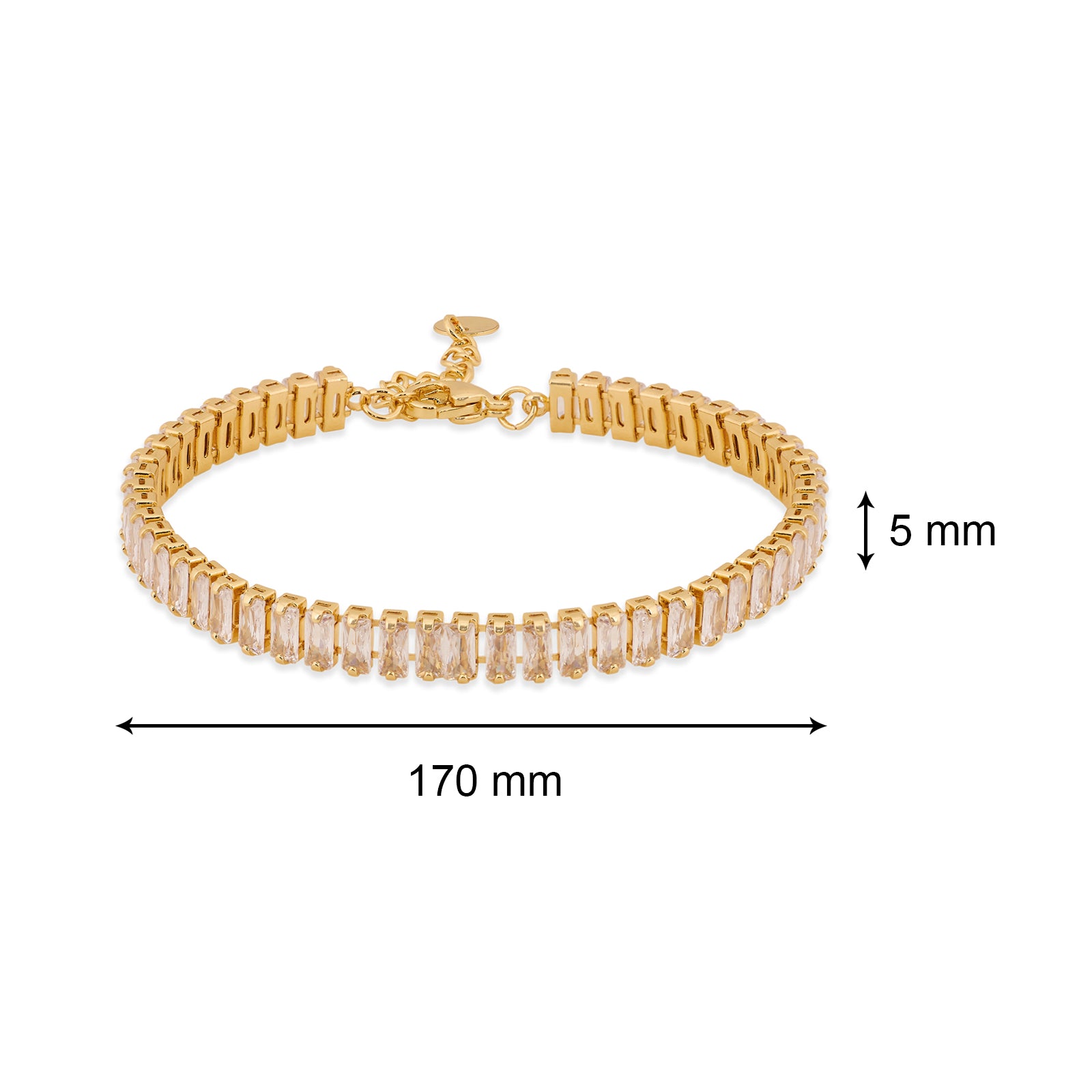 Tennis Bracelet (White and Yellow Gold) | 18kt Gold Plated