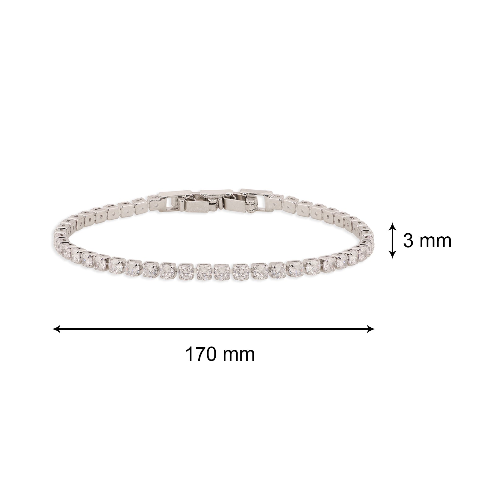Bling Bracelet Thin (White and Silver)