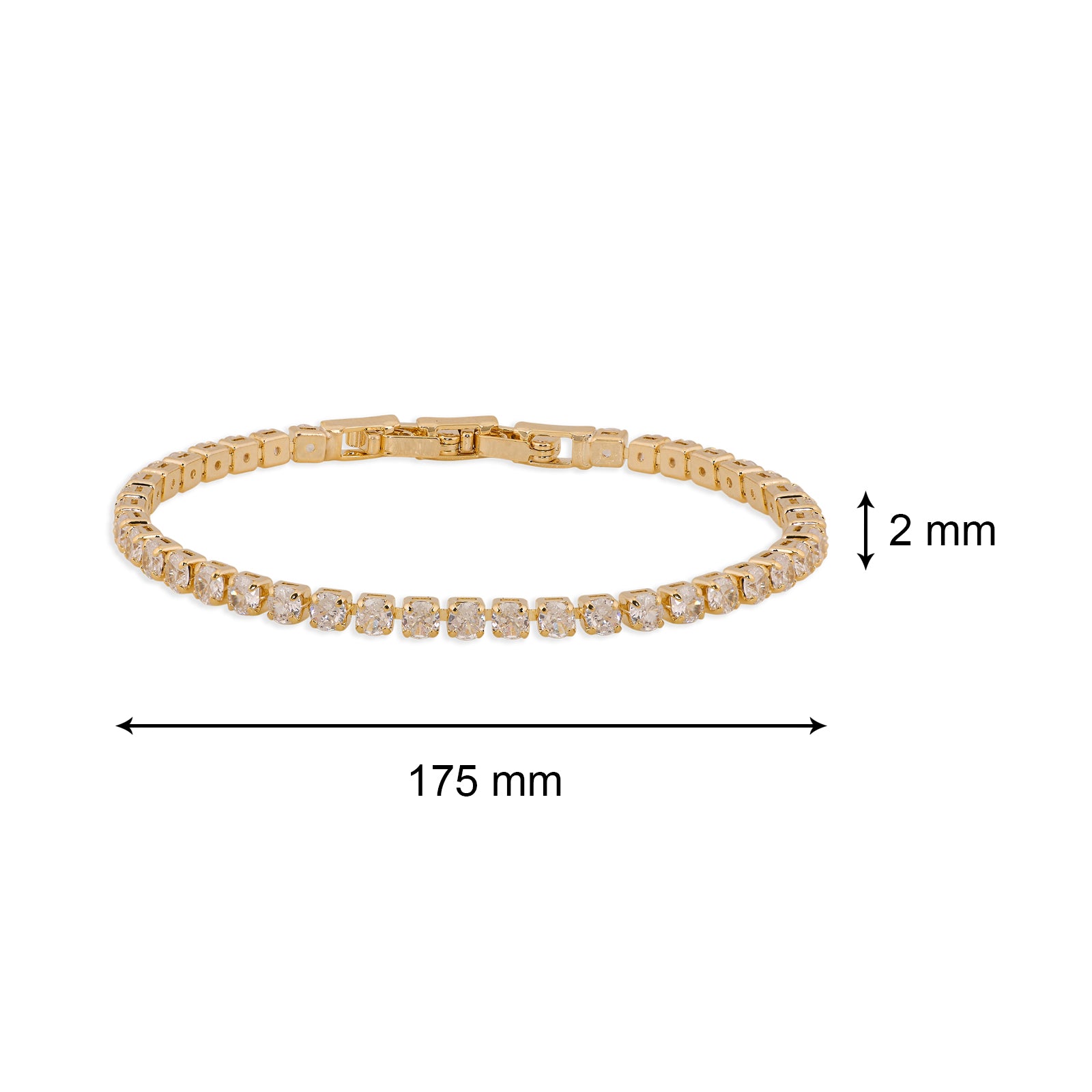 Bling Bracelet Thin (White and Gold) | 18kt Gold Plated