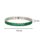 Tennis Bracelet (Emerald Green and Silver)