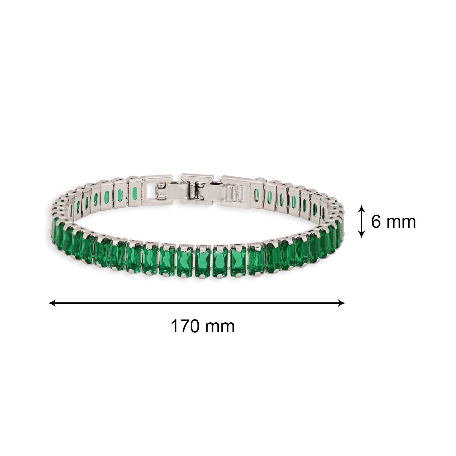 Tennis Bracelet (Emerald Green and Silver)