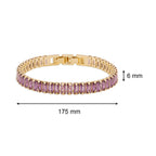 Tennis Bracelet (Purple and Gold) | 18kt Gold Plated