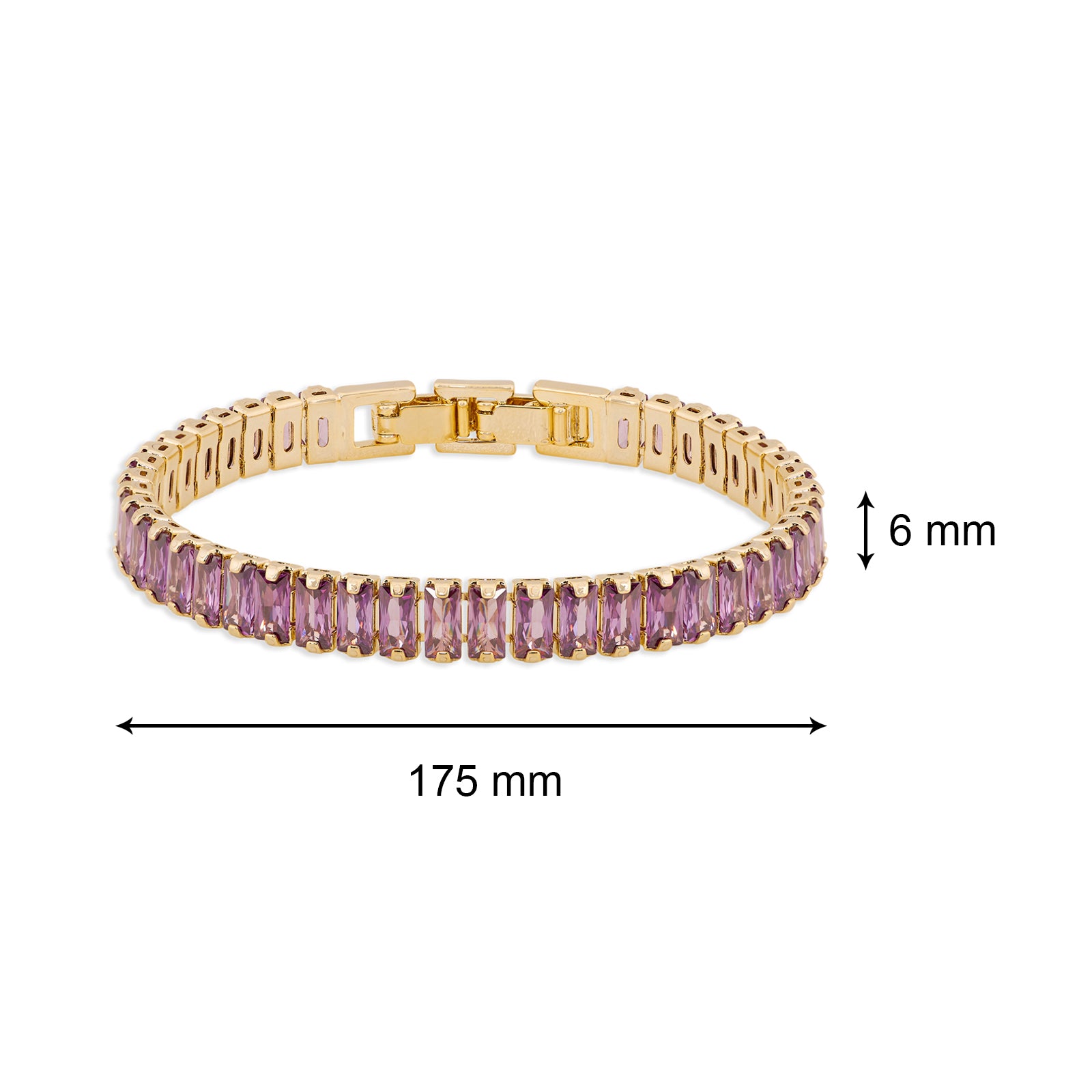 Tennis Bracelet (Purple and Gold) | 18kt Gold Plated