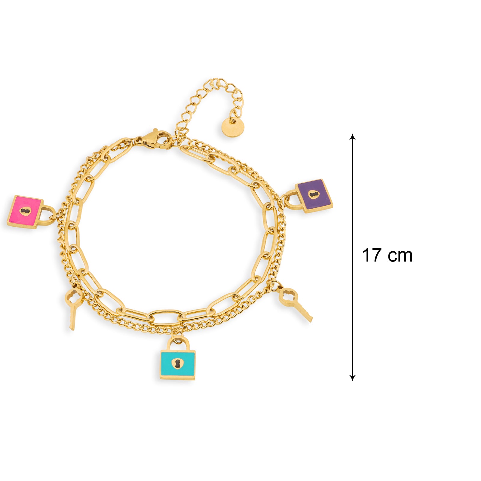Lock And Key Bracelet | 18kt Gold Plated