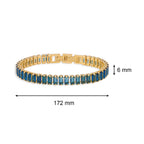 Tennis Bracelet (Emerald Blue and Gold) | 18kt Gold Plated