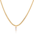 Emma White Stone Necklace | 18kt Gold Plated