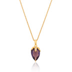 Violett Pendant Necklace (Purple and Gold)| 18kt Gold Plated