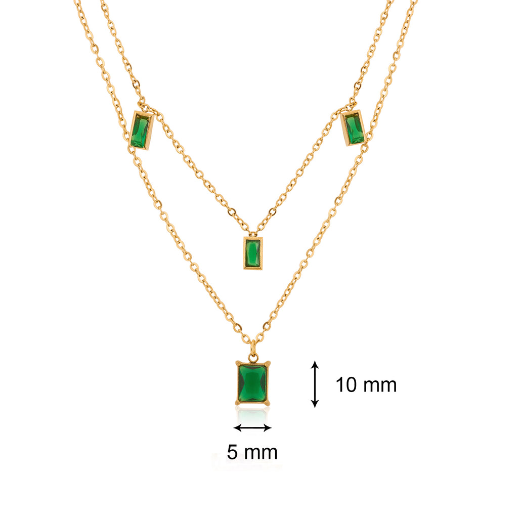 Mia Emerald Necklace | 18kt Gold Plated