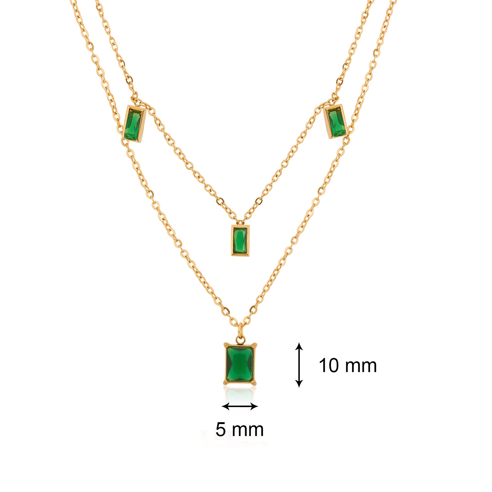 Mia Emerald Necklace | 18kt Gold Plated