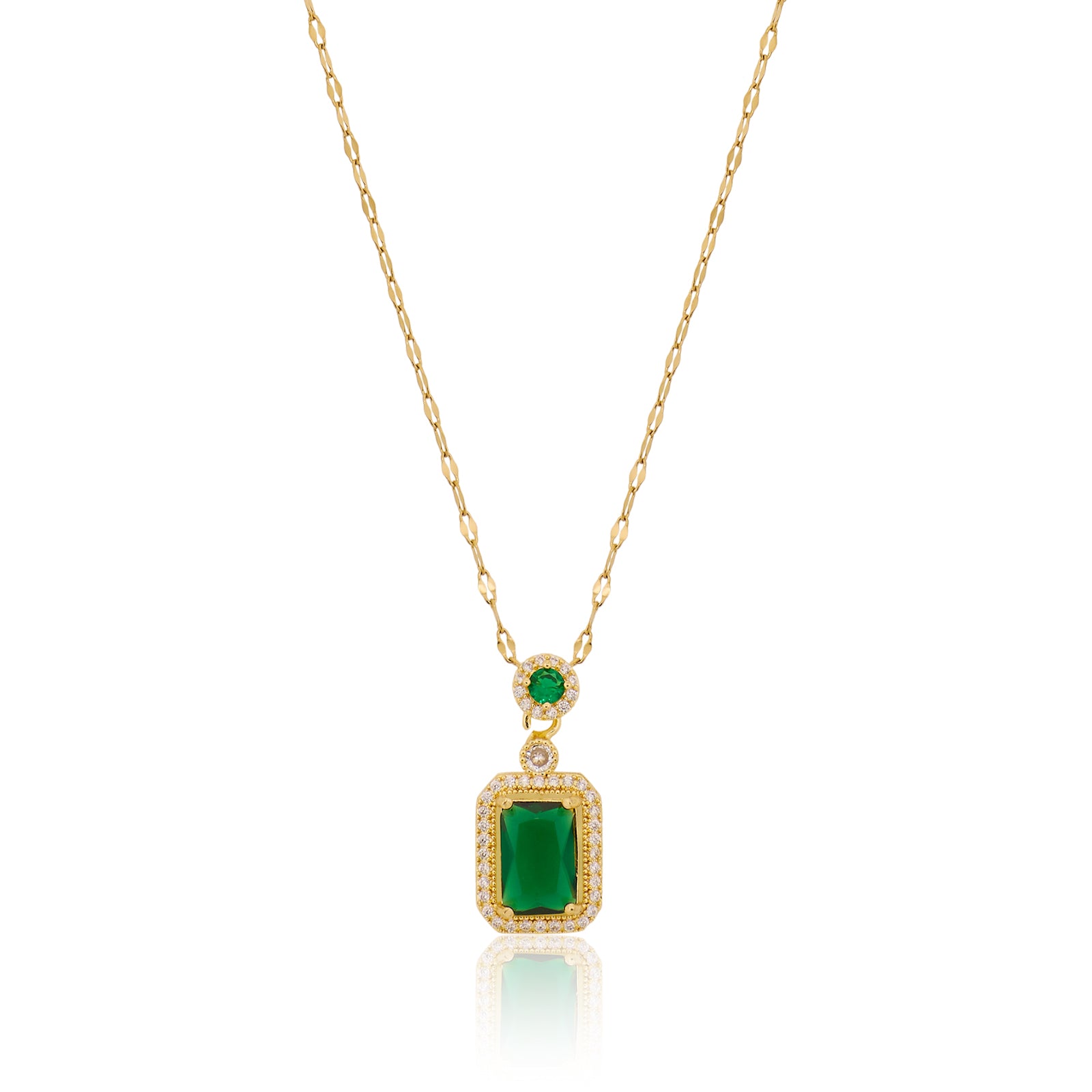 Her Highness Deep Green Necklace | 18kt Gold Plated