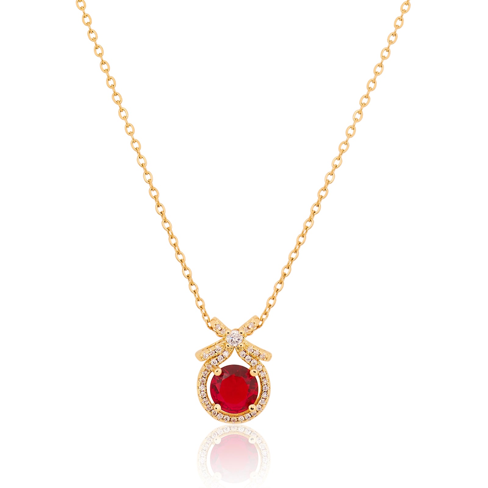 Holiday Necklace (Red and Gold) | 18kt Gold Plated