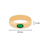 Oval Emerald Ring | 18kt Gold Plated