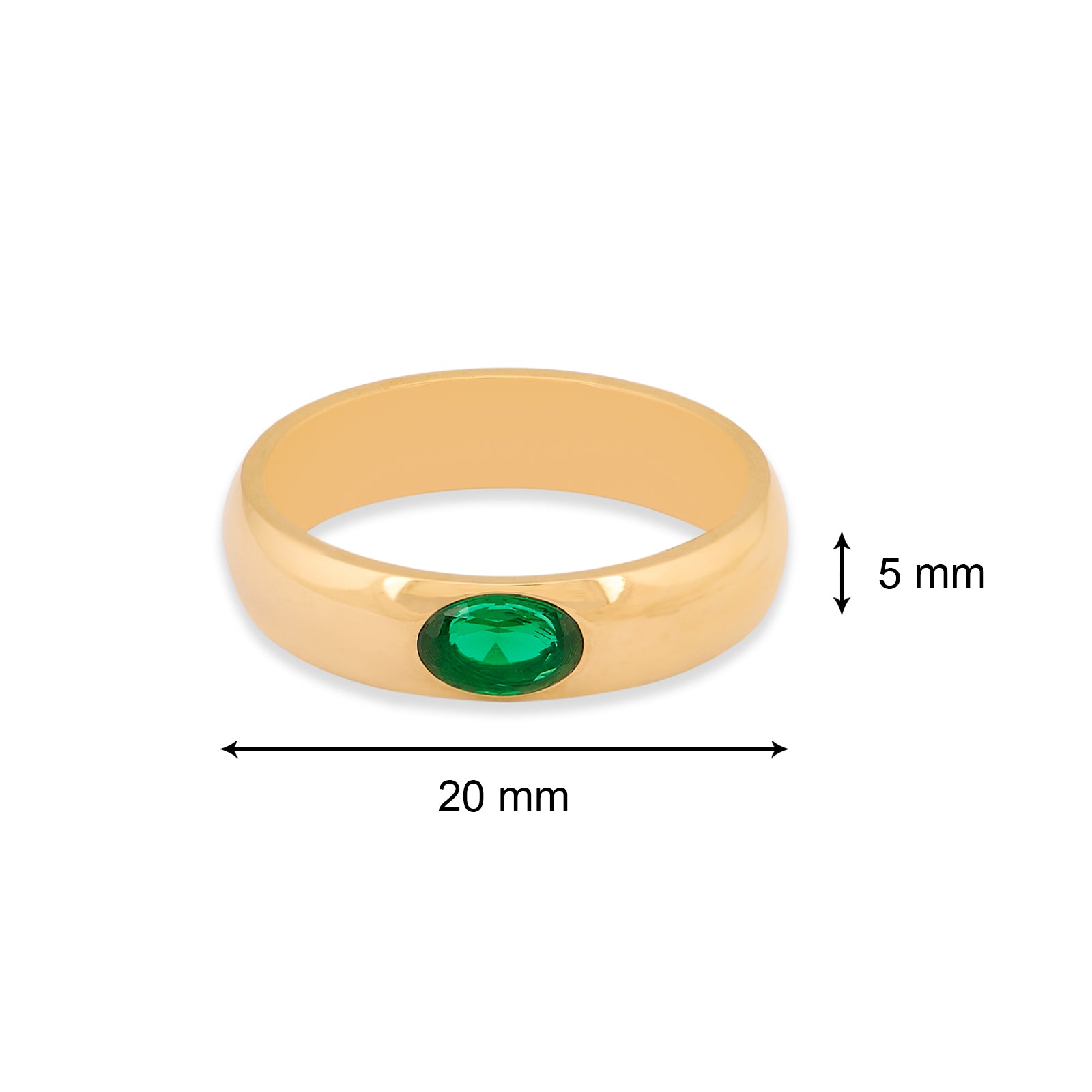 Oval Emerald Ring | 18kt Gold Plated
