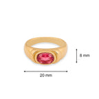 Elevated Stone Ring - Red |  18K Gold Plated