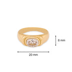 Elevated Stone Ring - White |  18K Gold Plated