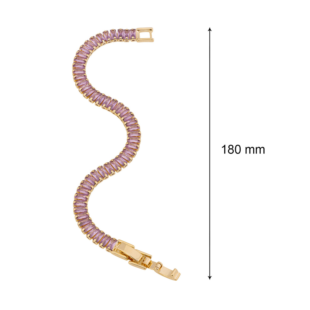 Tennis Bracelet (Purple and Gold) | 18kt Gold Plated