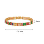 Tennis Bracelet (Multicolor and Gold) | 18kt Gold Plated