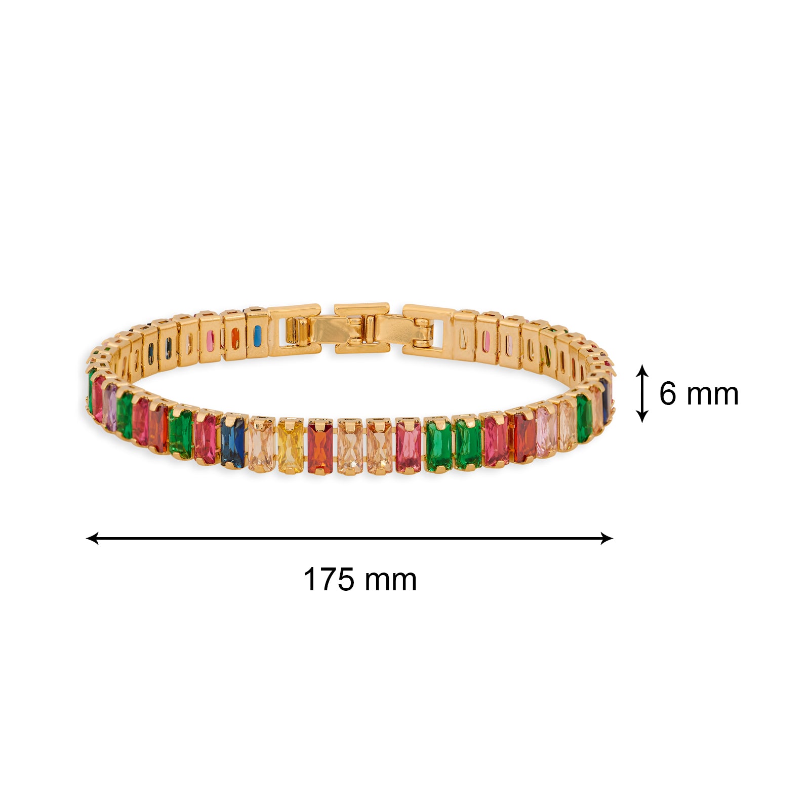Tennis Bracelet (Multicolor and Gold) | 18kt Gold Plated