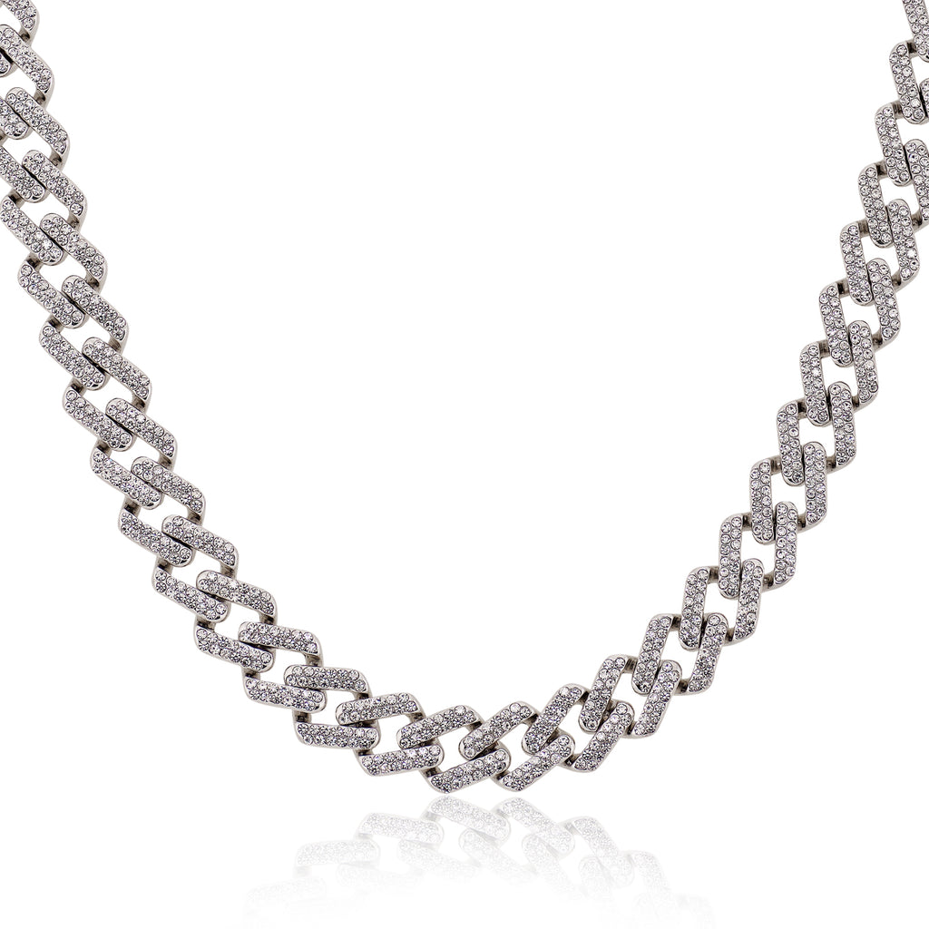 Cuban Iced Chain Thick Silver