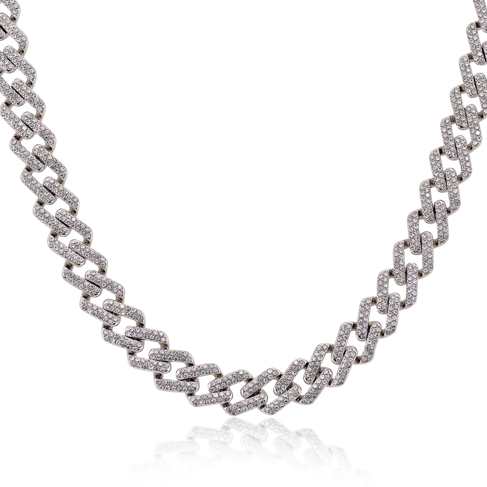 Cuban Iced Chain Thick Silver