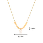 Pearl & Cuboid Necklace (Gold) | 18kt Gold Plated