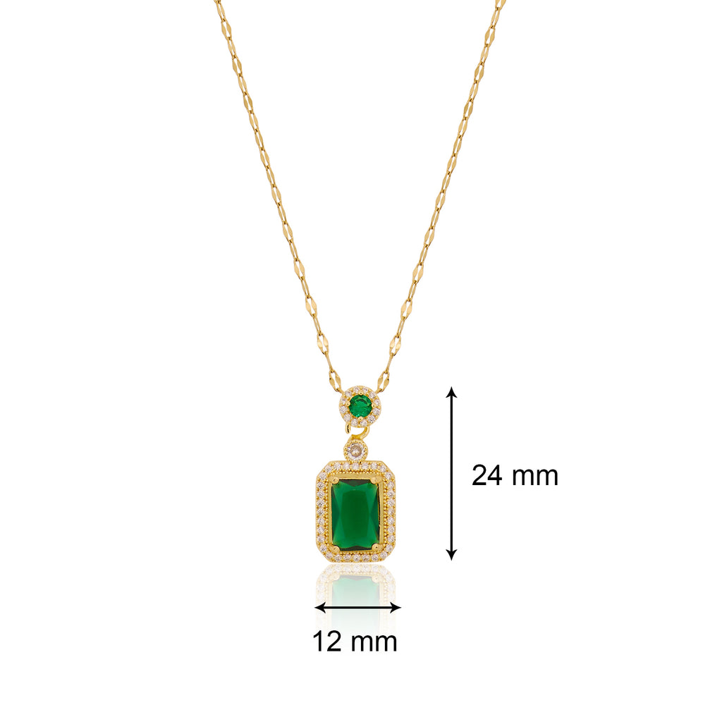 Her Highness Deep Green Necklace | 18kt Gold Plated