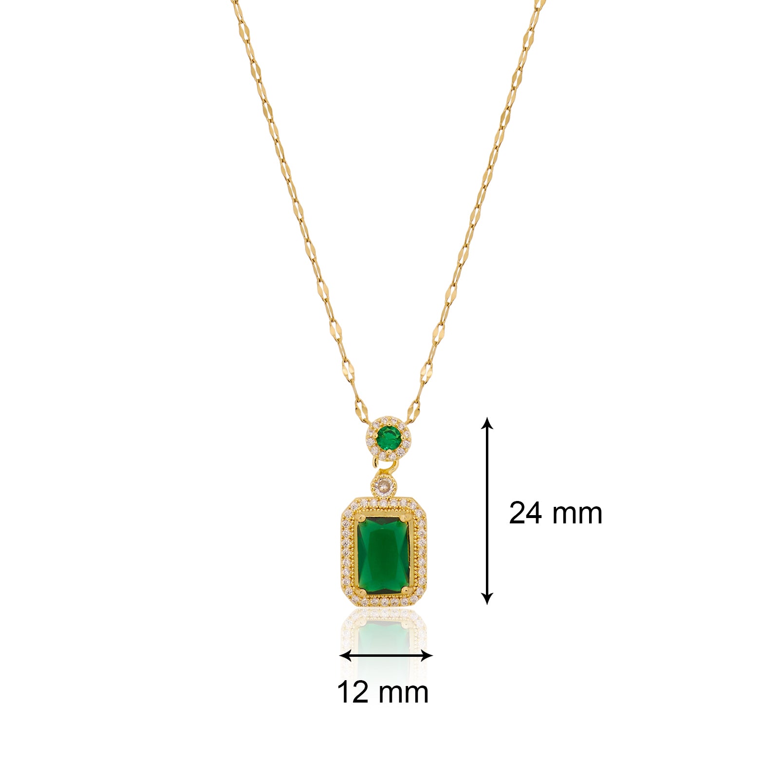 Her Highness Deep Green Necklace | 18kt Gold Plated