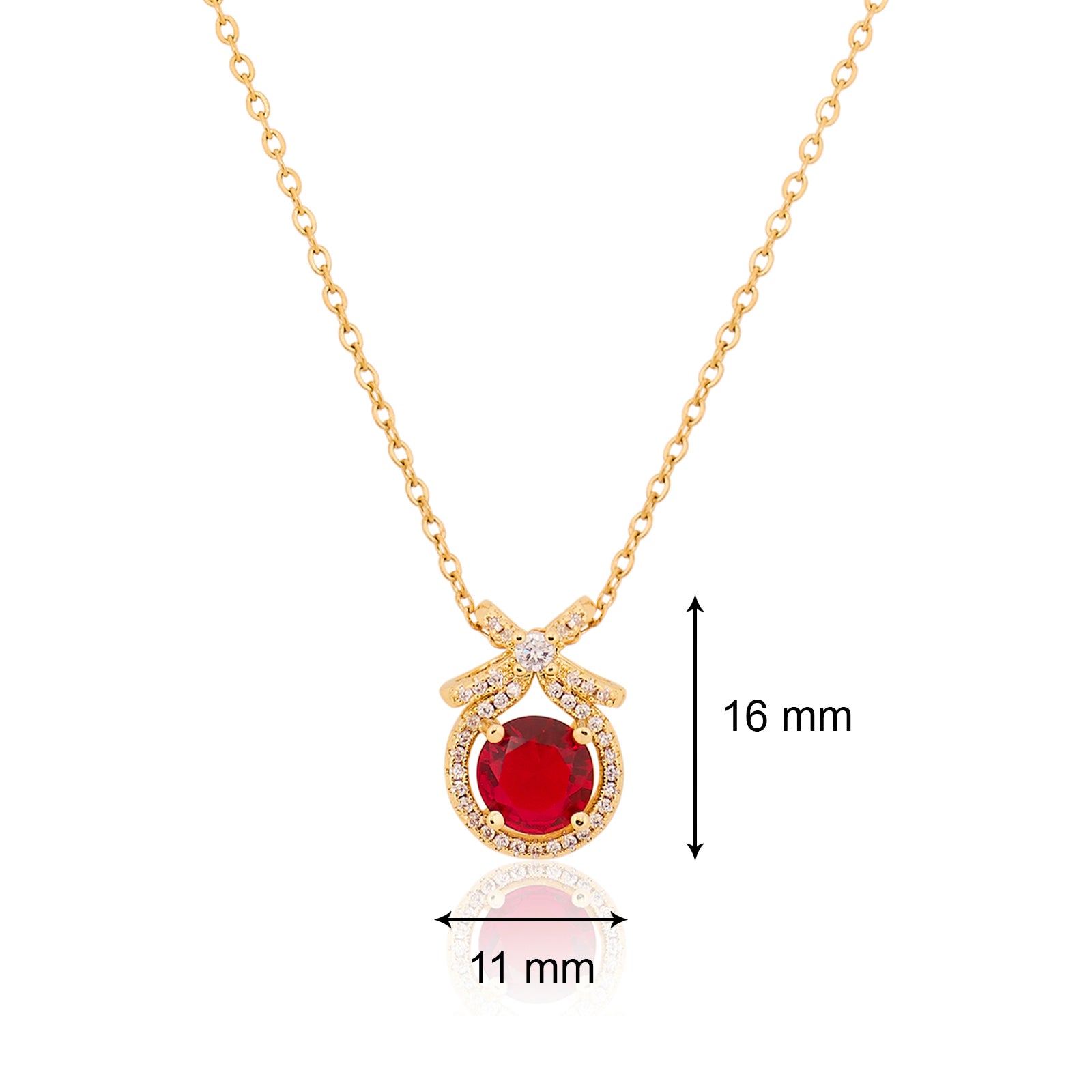 Holiday Necklace (Red and Gold) | 18kt Gold Plated
