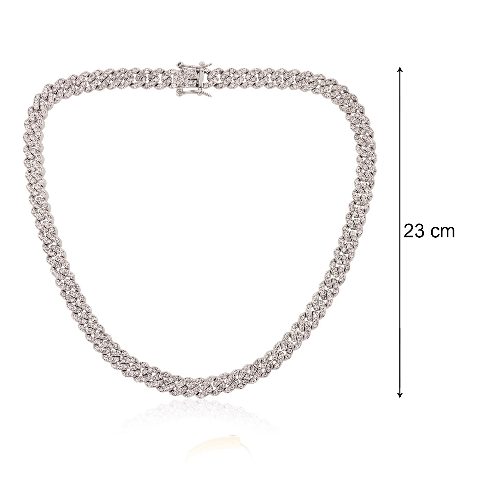 Cuban Iced Chain Thin Silver