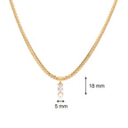 Emma White Stone Necklace | 18kt Gold Plated