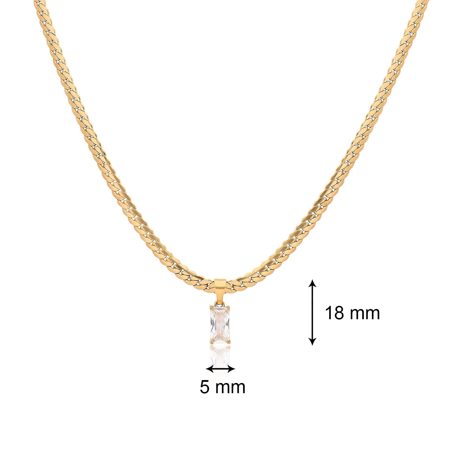 Emma White Stone Necklace | 18kt Gold Plated