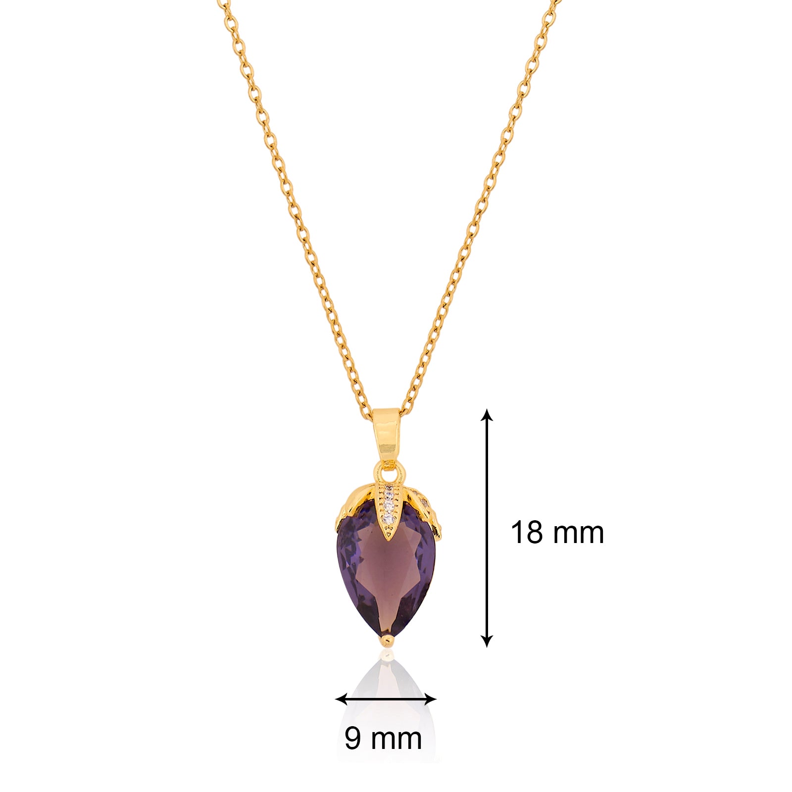 Violett Pendant Necklace (Purple and Gold)| 18kt Gold Plated