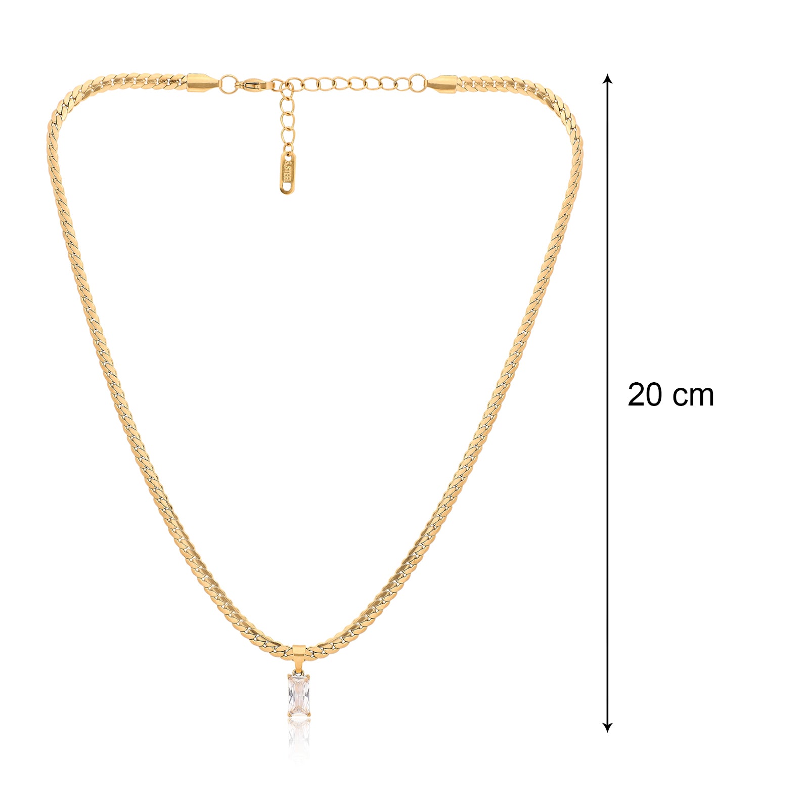 Emma White Stone Necklace | 18kt Gold Plated