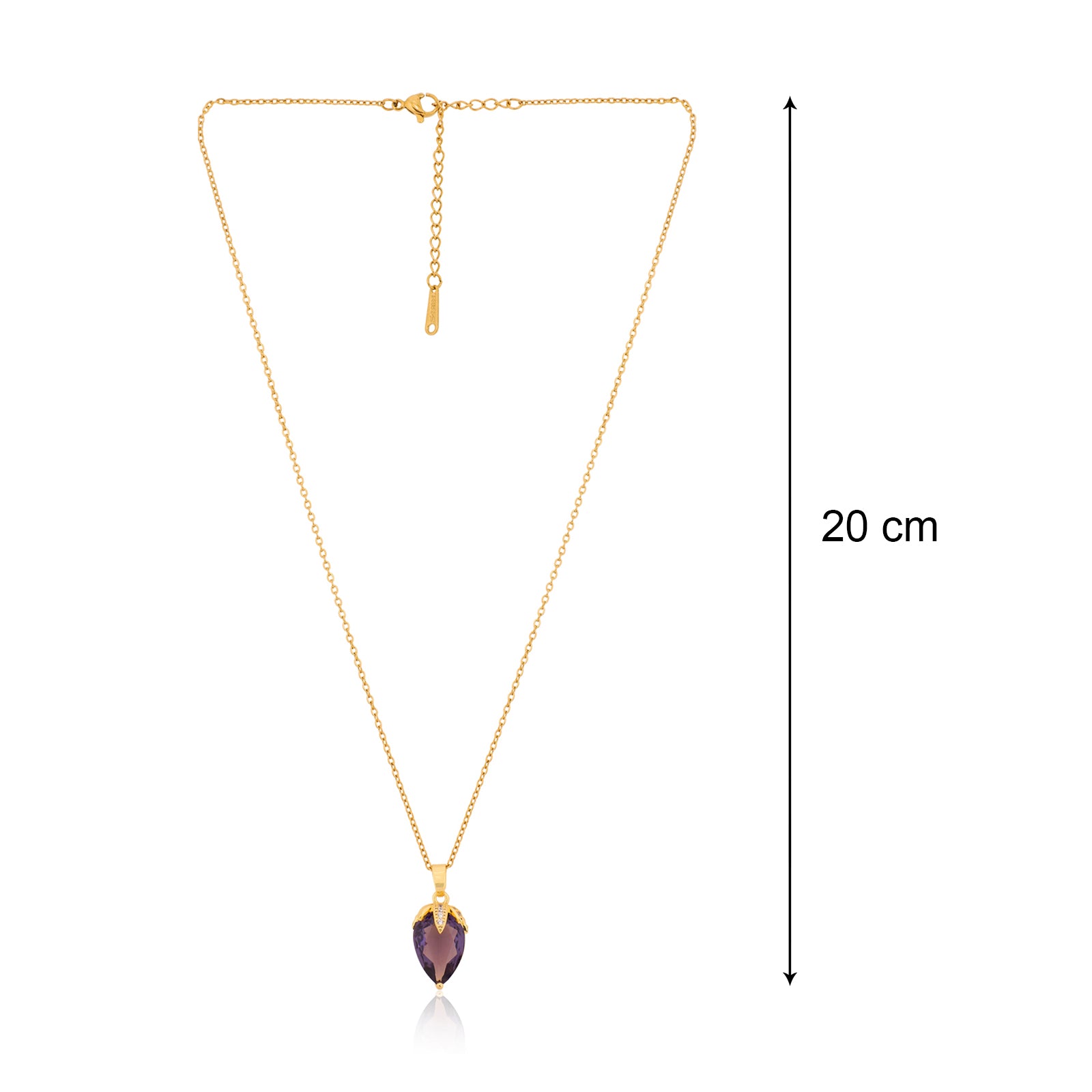 Violett Pendant Necklace (Purple and Gold)| 18kt Gold Plated