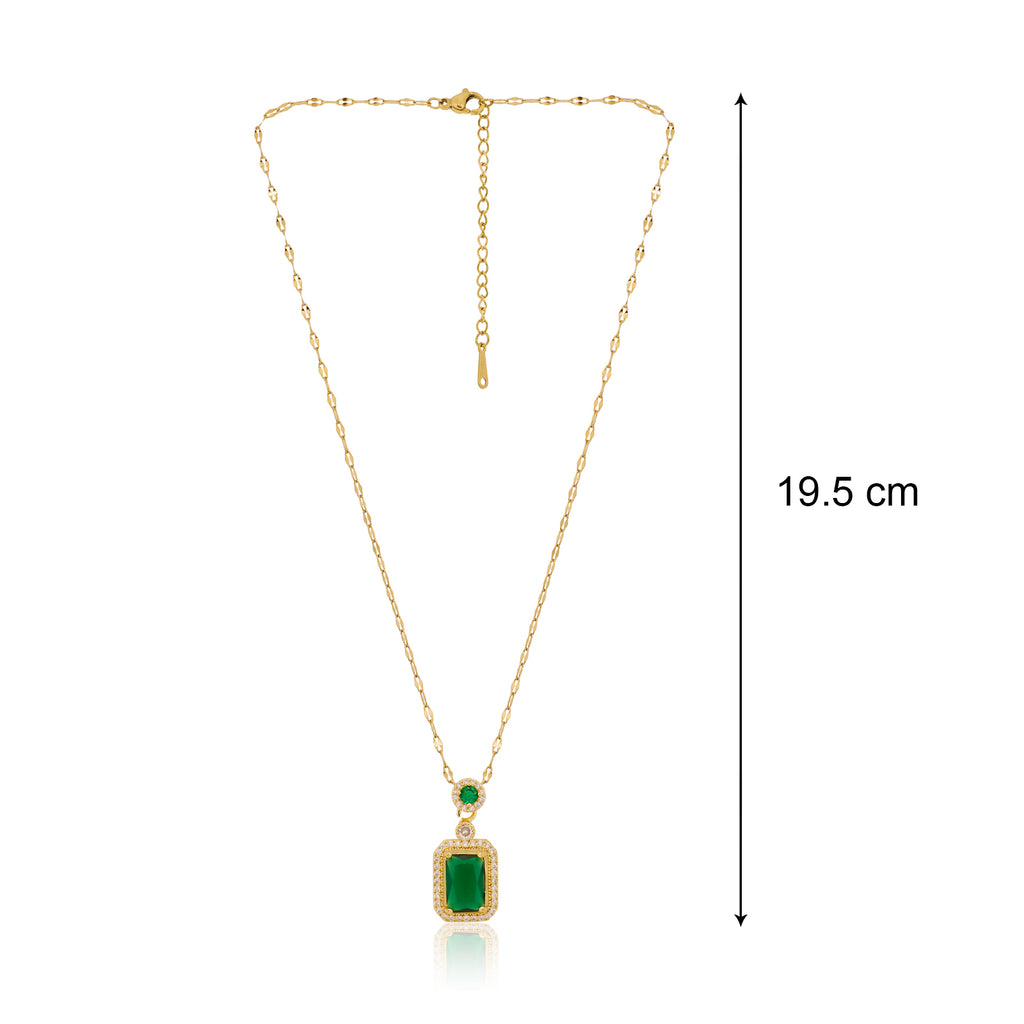 Her Highness Deep Green Necklace | 18kt Gold Plated