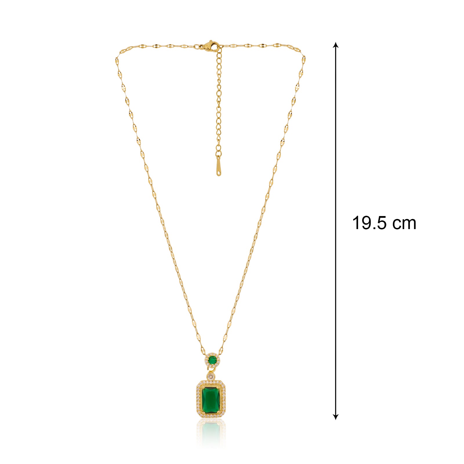 Her Highness Deep Green Necklace | 18kt Gold Plated
