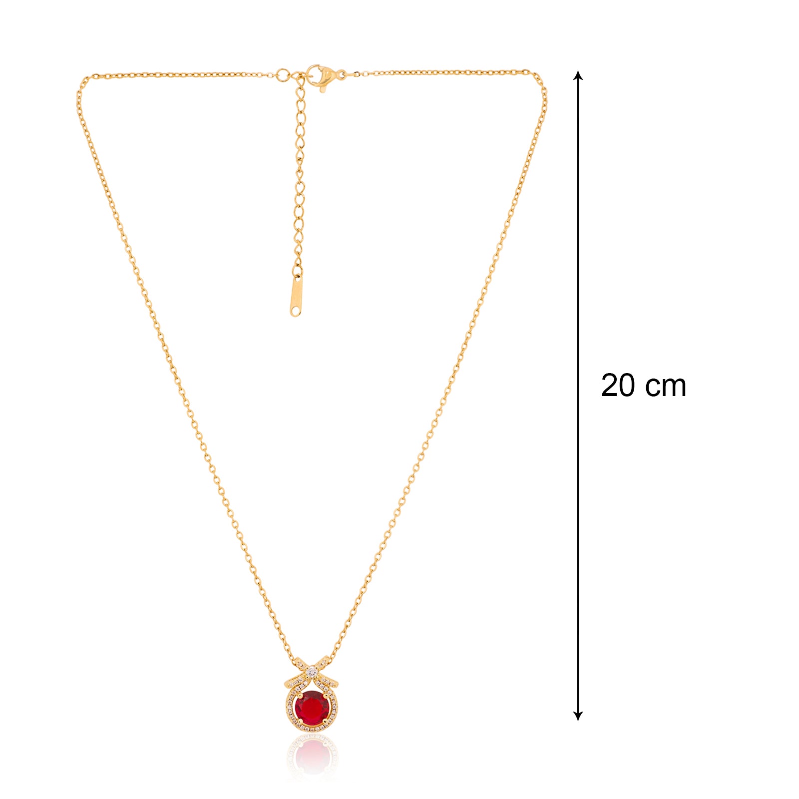 Holiday Necklace (Red and Gold) | 18kt Gold Plated