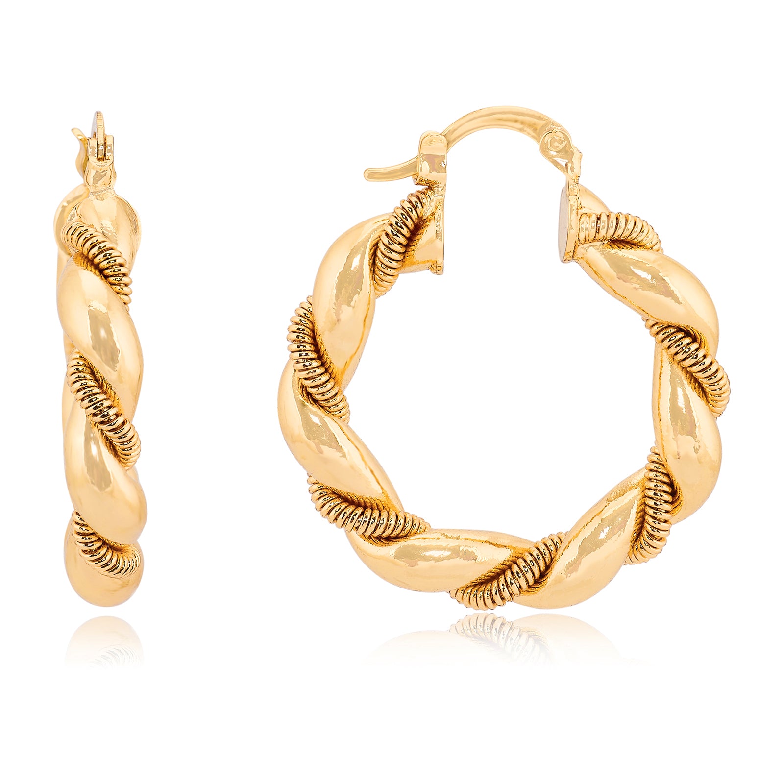 Double Twister Hoop | 18kt Gold Plated