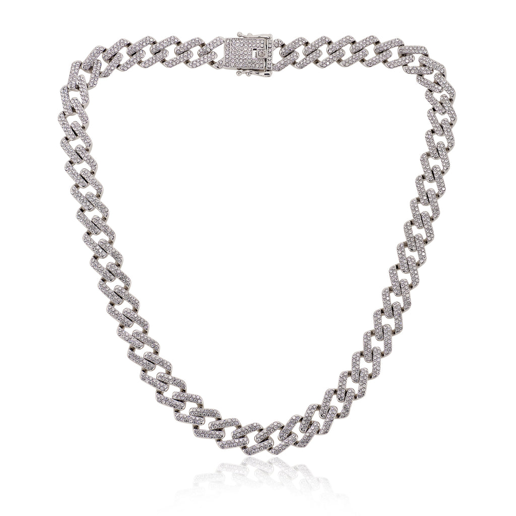 Cuban Iced Chain Thick Silver