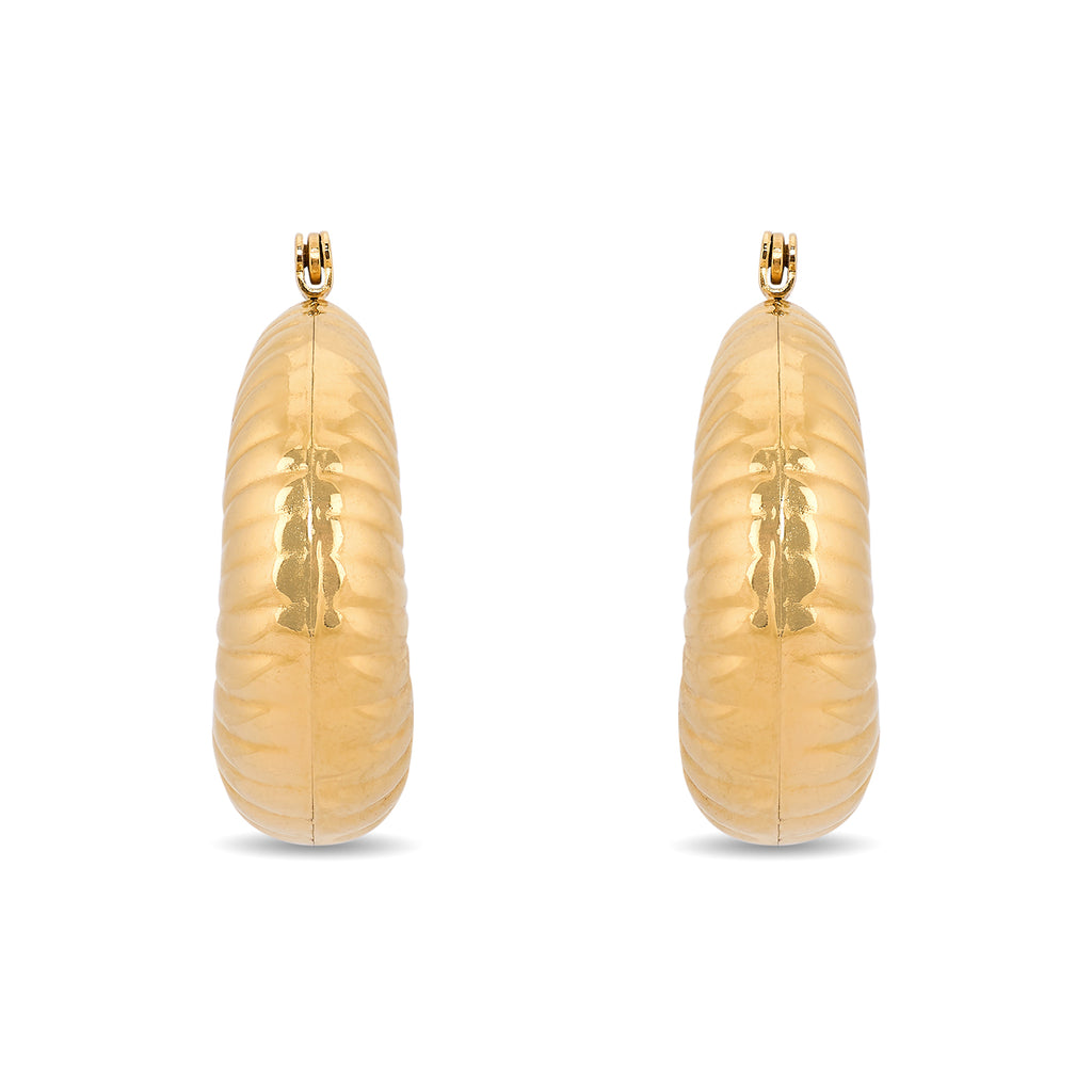 Shell Chunky Hoops | 18kt Gold Plated