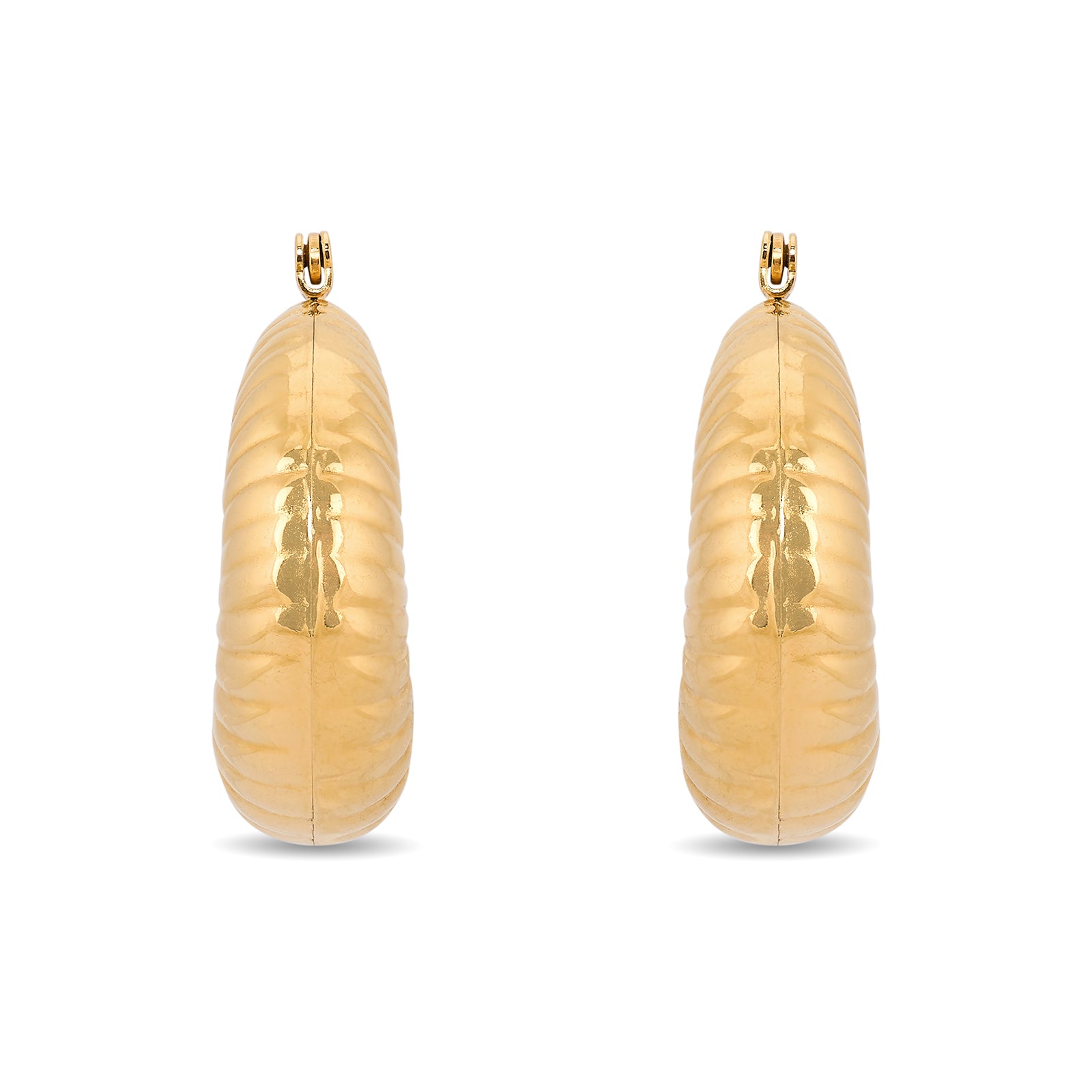 Shell Chunky Hoops | 18kt Gold Plated