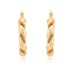 Double Twister Hoop | 18kt Gold Plated