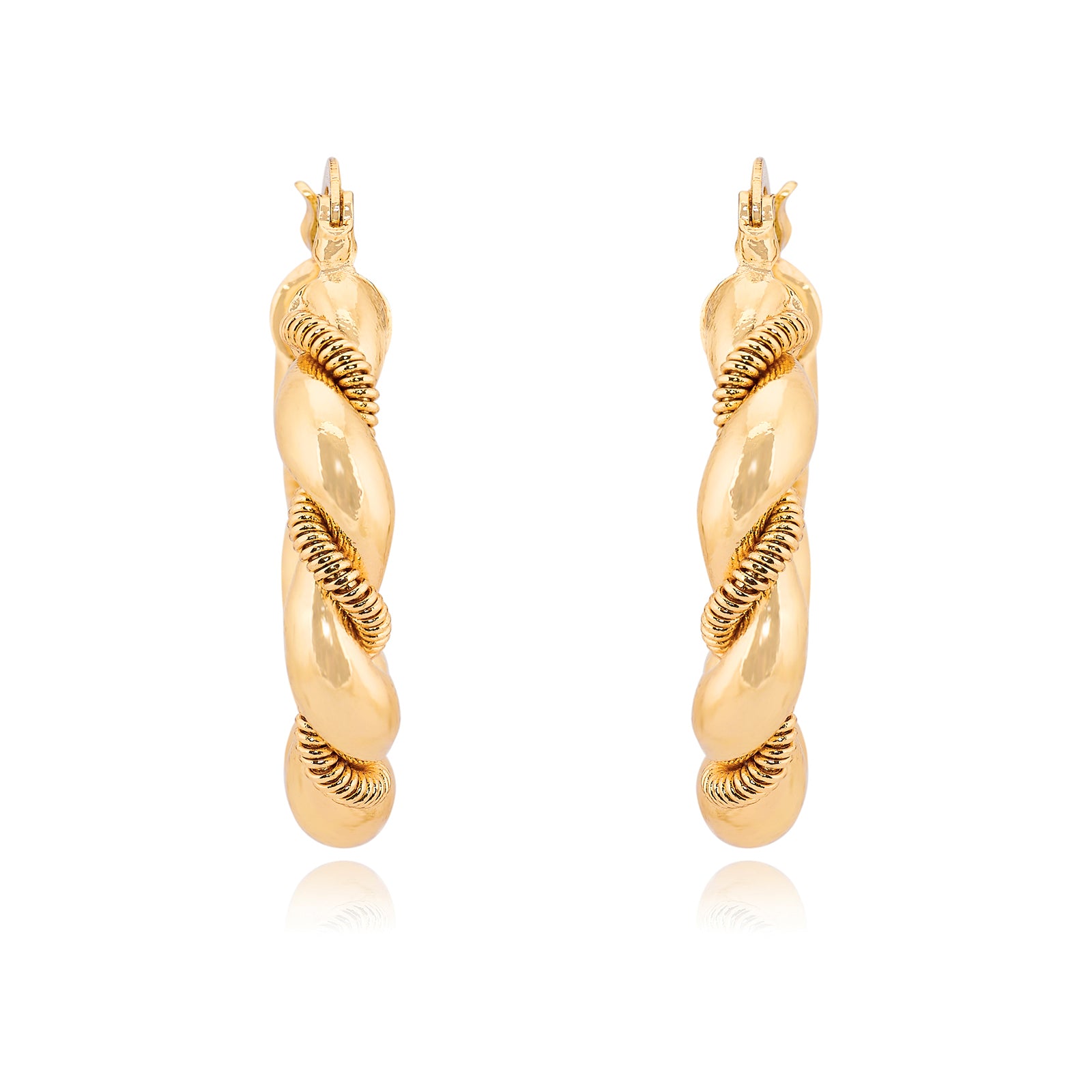 Double Twister Hoop | 18kt Gold Plated