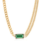 Olivia Emerald Green Necklace | 18kt Gold Plated