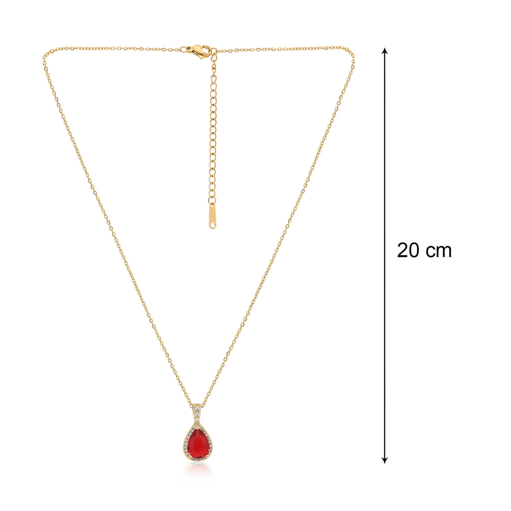 Cherry Drop Pendant Necklace | 18kt Gold Plated