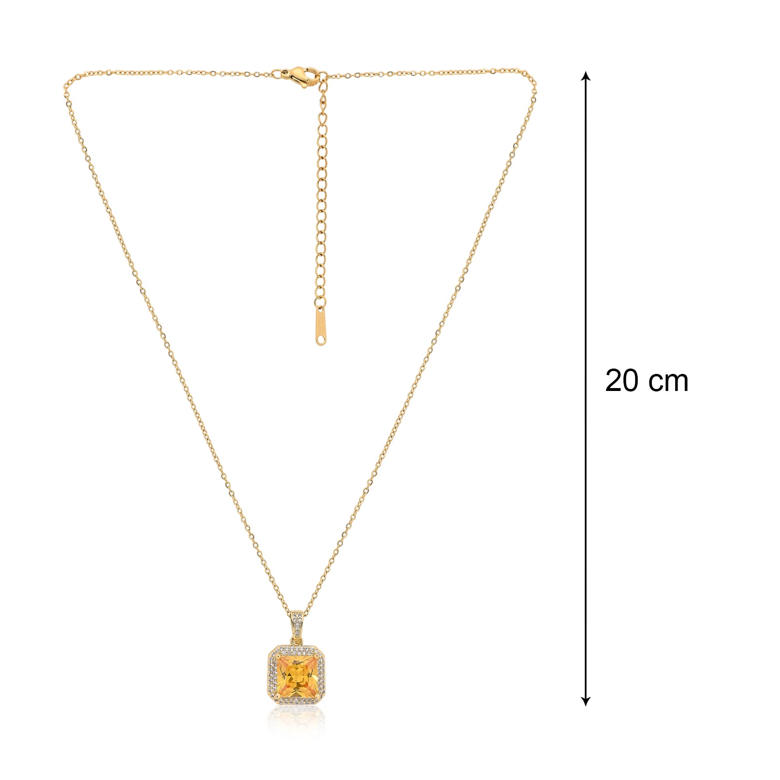 Blonde Square Pendant Necklace | 18kt Gold Plated