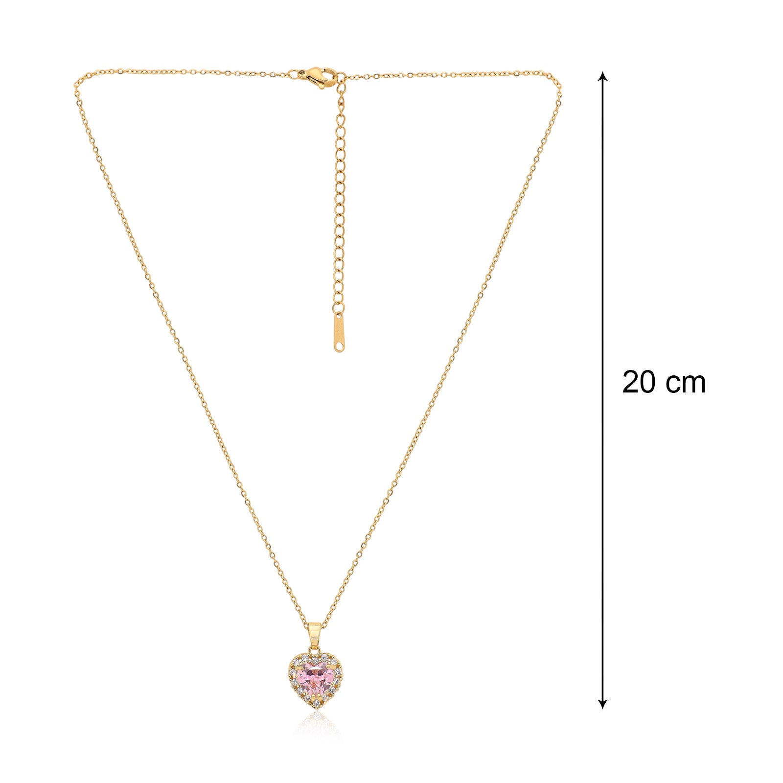 Valentine Heart Pendant Necklace | 18kt Gold Plated