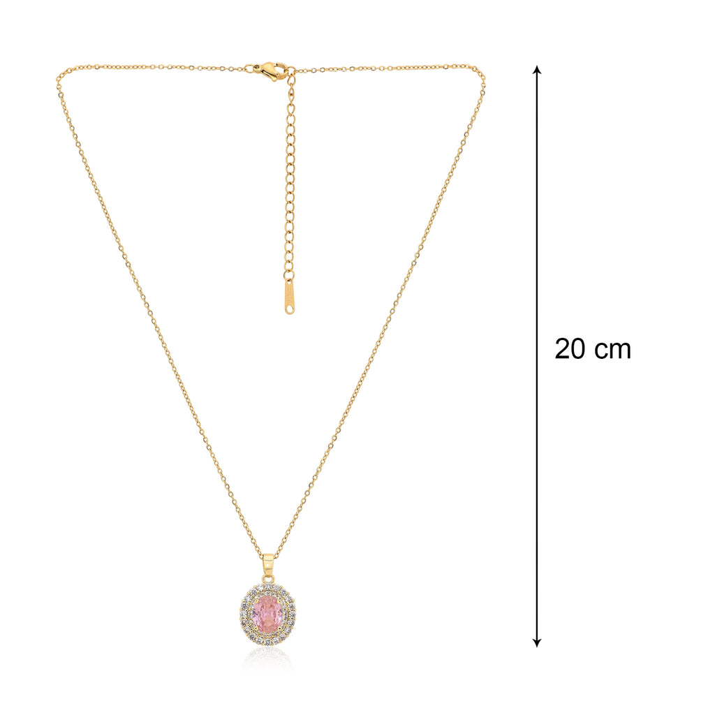 Zahra Blush Pendant necklace  | 18kt Gold Plated